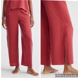 Quince Women's Satin Pajama Pants in Rose Red